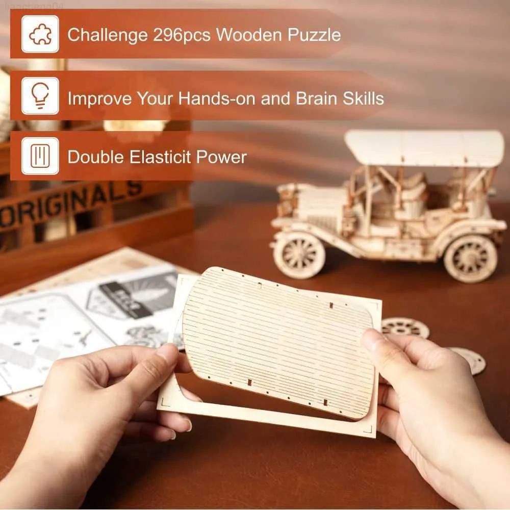 ROBOTIME Puzzle 3D en Bois Maquette Voiture en Bois a Construire