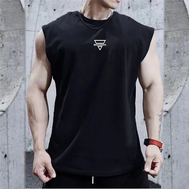 Men's Tank Tops Summer Muscle Men's Sleeveless T-shirt Fitness Training Tank Top Fitness Breathable Loose Basketball Sports Men's Top 230713