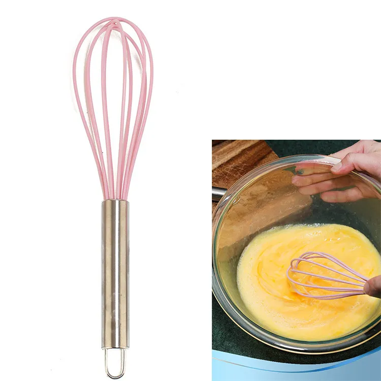 Egg Tools Manual Egg Beater Stainless Steel Silicone Balloon Whisk Cream Mixer Stirring Mixing Whisking Eggs Beaters Wedding Favors Q309