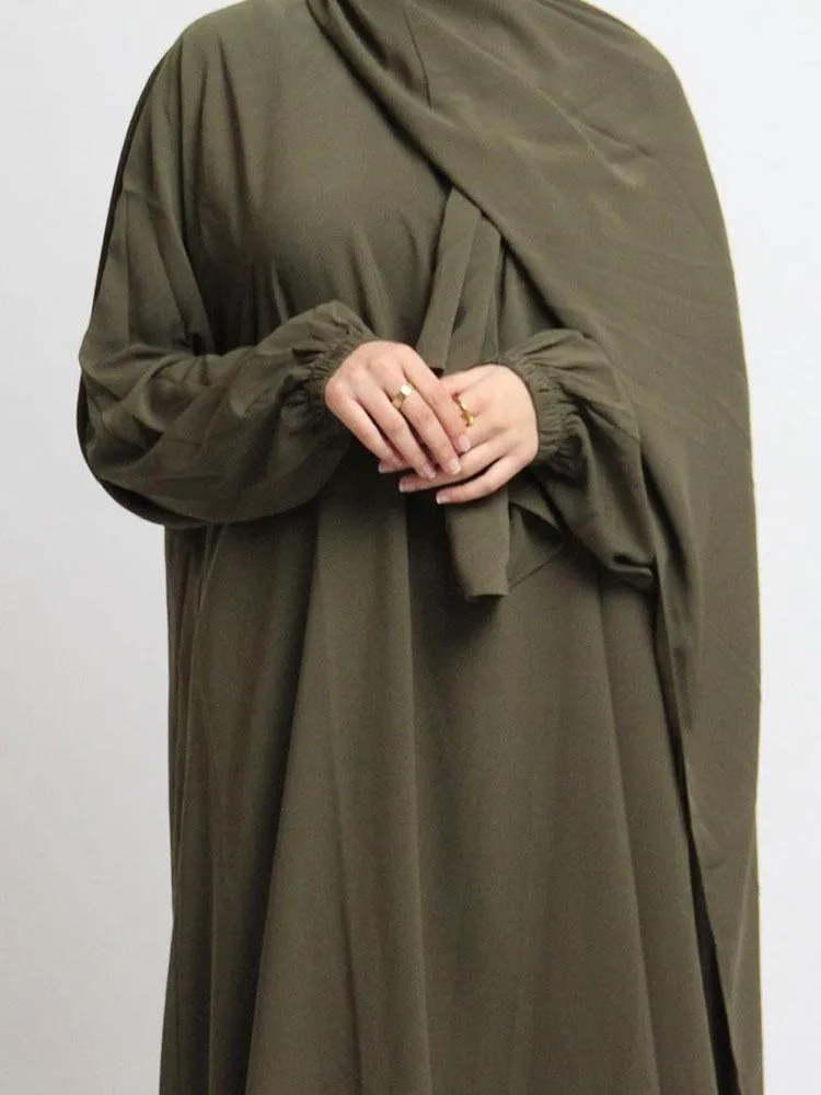 Купальники с капюшоном Абая Джилбаб для женщин Нида Рамадан Мусульманский хиджаб Длинное платье Цельный молитвенный наряд Исламский Дубай Турецкий Скромный Абая
