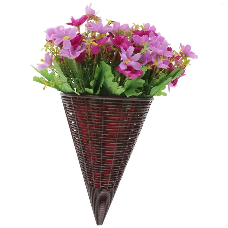 Flores decorativas para colgar en la pared macetas artificiales decoraciones cesta decorar en maceta puerta delantera de imitación de plástico