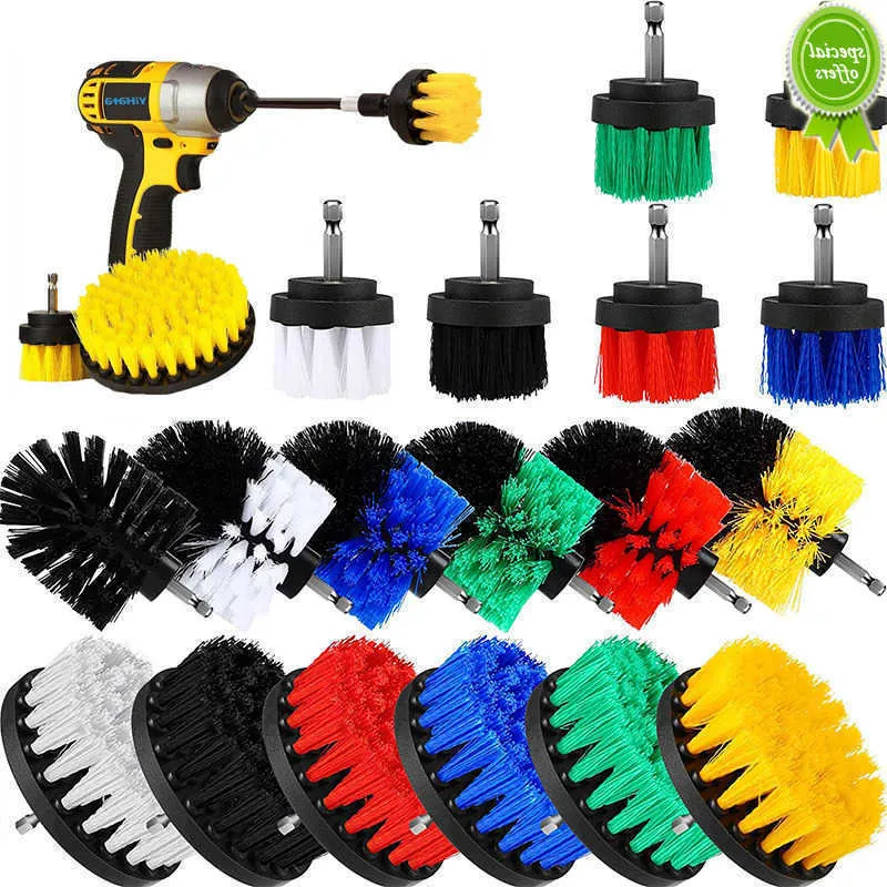 Sliva Boorborstel opzetstuk set, 6 stuks Power Scrubber borstel met verlengde lange bevestiging voor het reinigen van vloer, tapijt, tegels, voegmortel, autowielen, toilet, badkamer, keuken