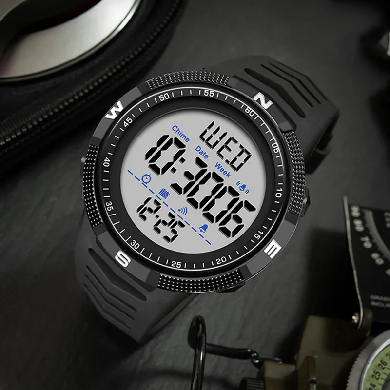 Hommes Montre Militaire Résistant À L'eau Sport Montres Armée Grand Cadran Led Numérique Montres Chronomètres Pour Homme Horloge