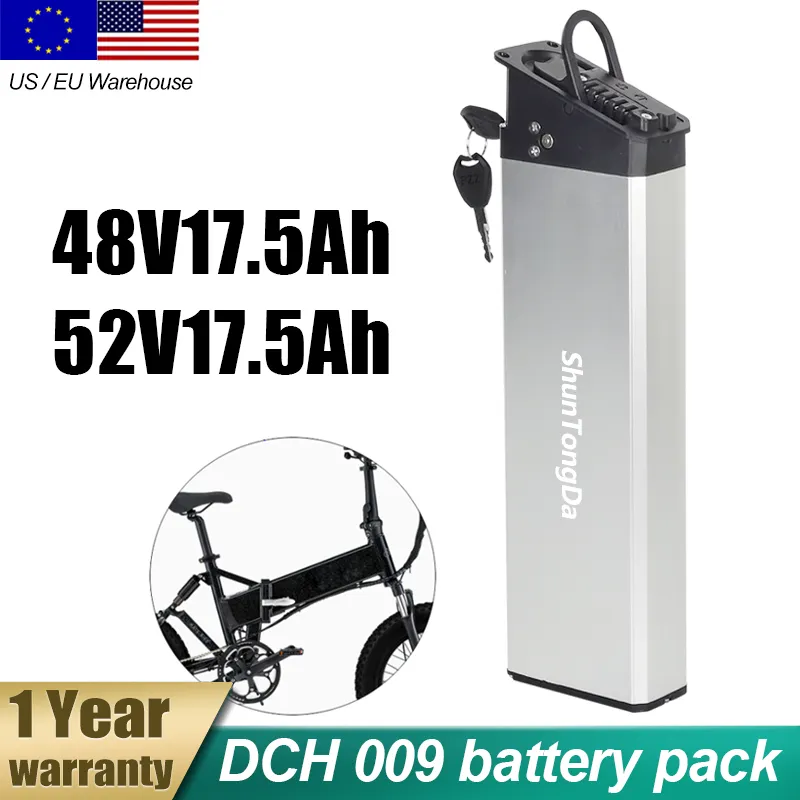 G-REX E-cykelbatteri 48V 17.5AH Fällbar elektrisk cykelbatteri DCH-009 52V 17.5AH FOLTING EBIKE AKKU FÖR BURCHOA R5 PO POLARNA M5 YAMEE FAT BEAR 750S Electric Bicycle