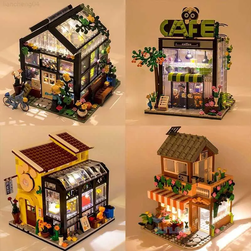 Blocks Lighted Flower House Building Set Street View House Warmth