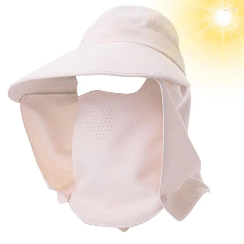 Chapéus de aba larga chapéu com aba no pescoço cobertura facial completa proteção solar destacável proteção UV para acampamento ao ar livre verão