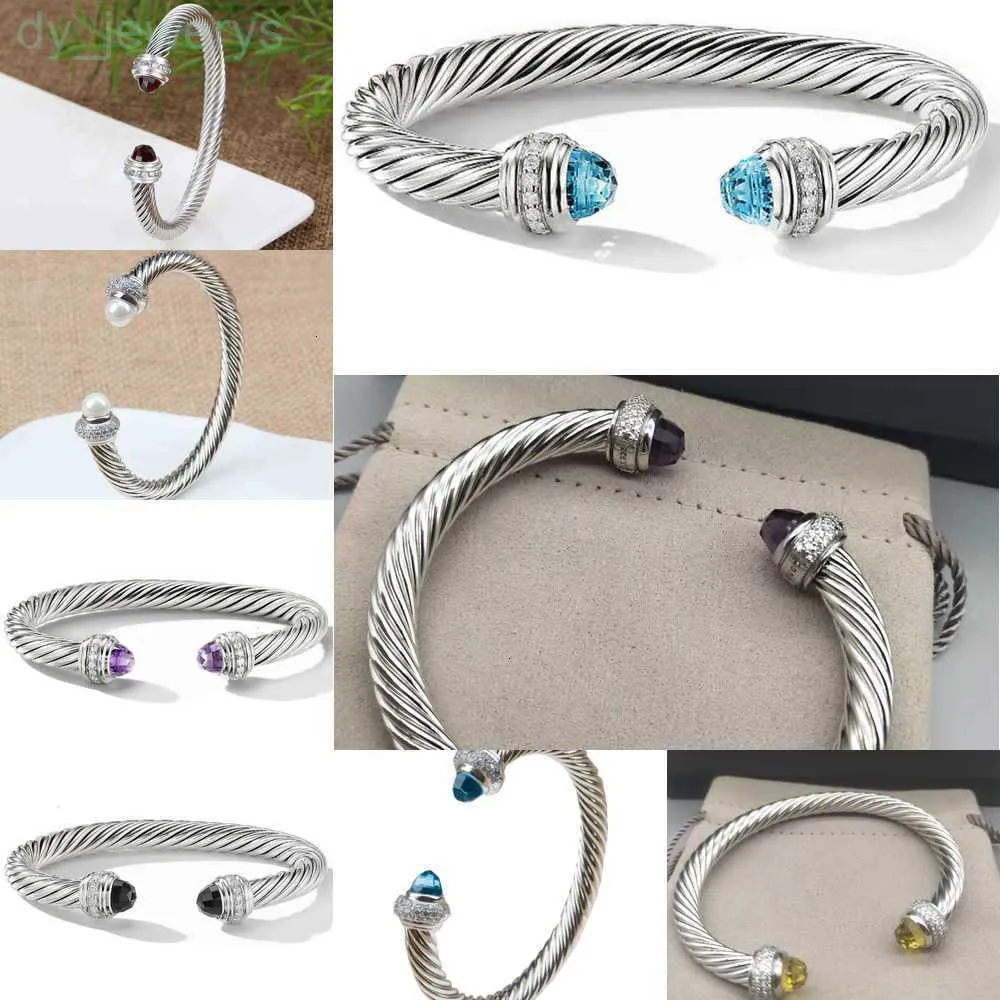 Manschette voller Schmuck Armreif Kabel Armbänder Männer Twist Armband Bettelarmband 7 mm Frauen Hochzeit Designer Zirkonia Kristall offen