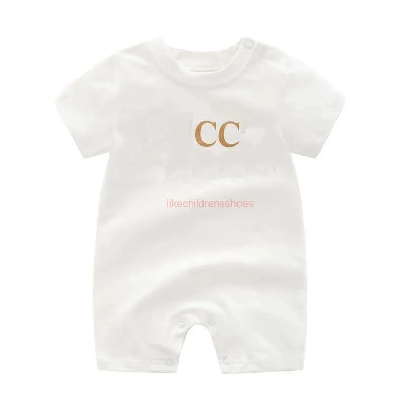 High quality Jumpsuits Fashion Label Newborn Infant Baby Boys and girls Letter Romper Designer NEW Baby Clothes 100% cotton Brand Kids Rompers box