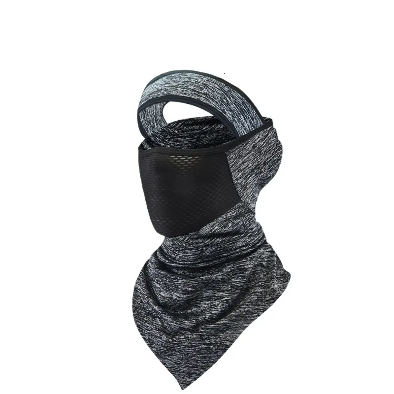 Toucas de Ciclismo Máscaras de Proteção Solar Masculina Toalha Facial Completa Equitação Esportes Orelha Gancho Lenço na Cabeça Pescoço Bandana Gelo Lenço De Seda Véu 230712