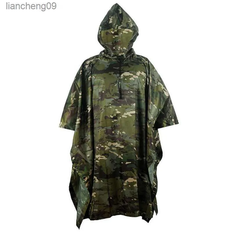 Waterproof Military Raincoat Poncho Outdoor Tactical Rainwear For