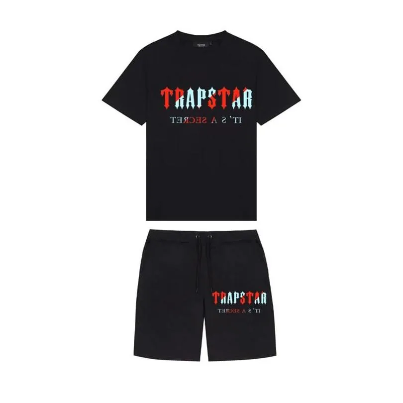 Camisetas masculinas Marca Trapstar Roupas T-Shirt Conjuntos de Agasalho Harajuku Tops T Engraçado Hip Hop Cor T Camisa Praia Calções Casuais Dh9M7