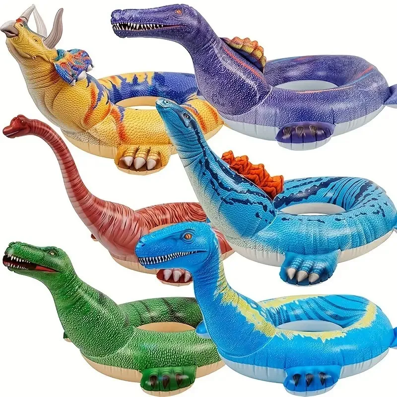Inflatable Dinosaur Pool Float Triceratops Swimming Ring for