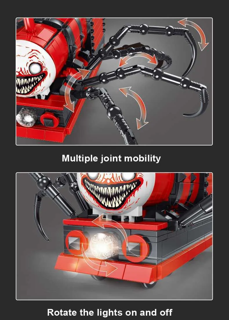 Choo-choo-charles blocos de construção grande jogo em torno assustador aranha  trem animal boneca modelo