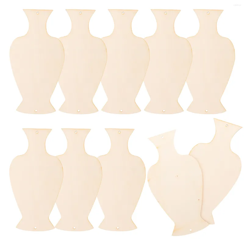 Storage Bottles 10pcs Unfinished Wooden Slices Vase Cutouts Wood DIY Handicrafts