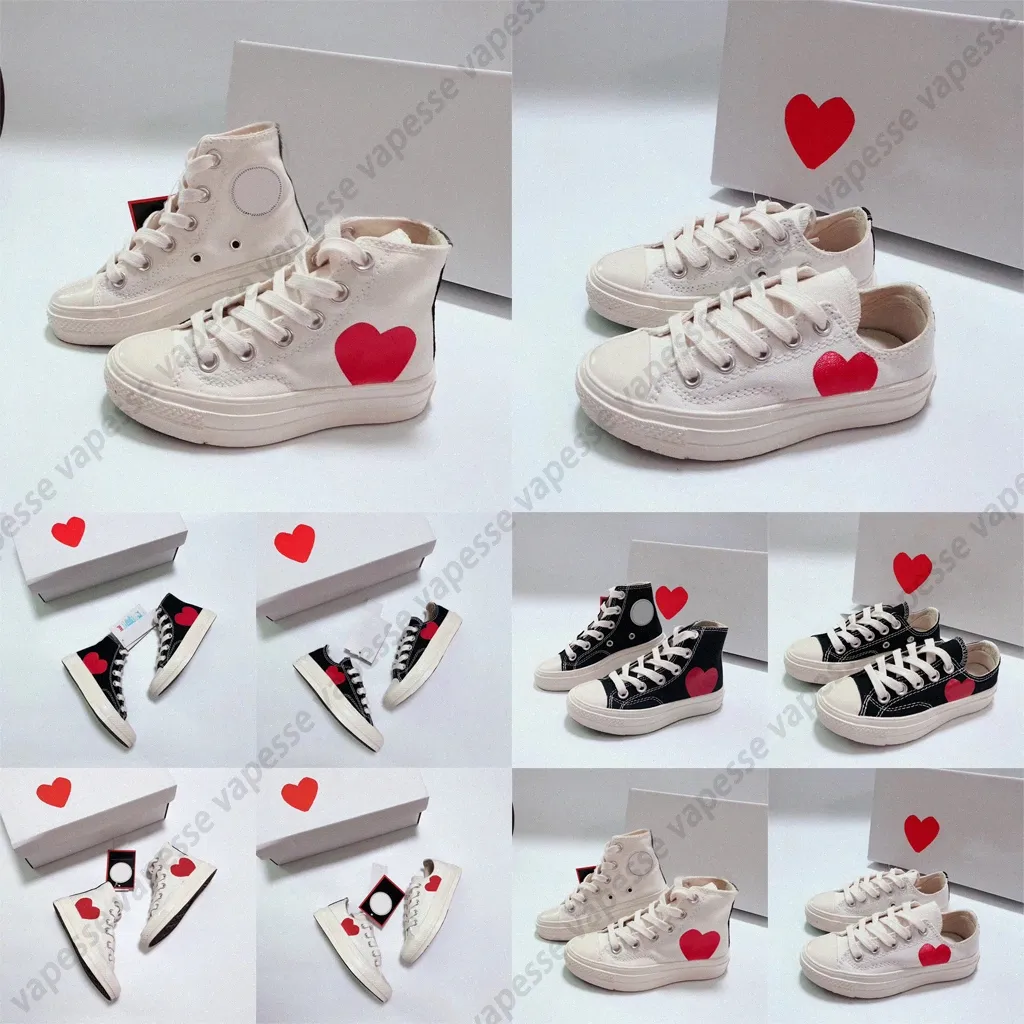 kids shoes canvas children youth casual classic white black high low love size 23-36 K2Wu#