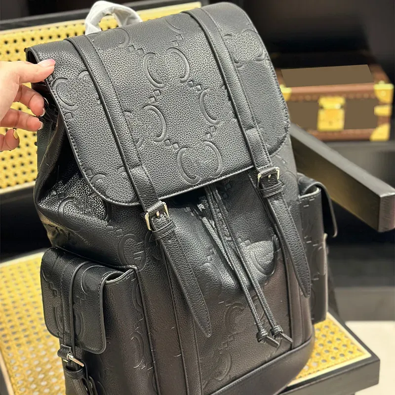 Zaino in pelle di design Borsa nera Borsa a mano di lusso Borsa da donna da uomo Zaini gialli Borse Jumbo di moda Zaino da lettera Borsa da viaggio da donna 237133D