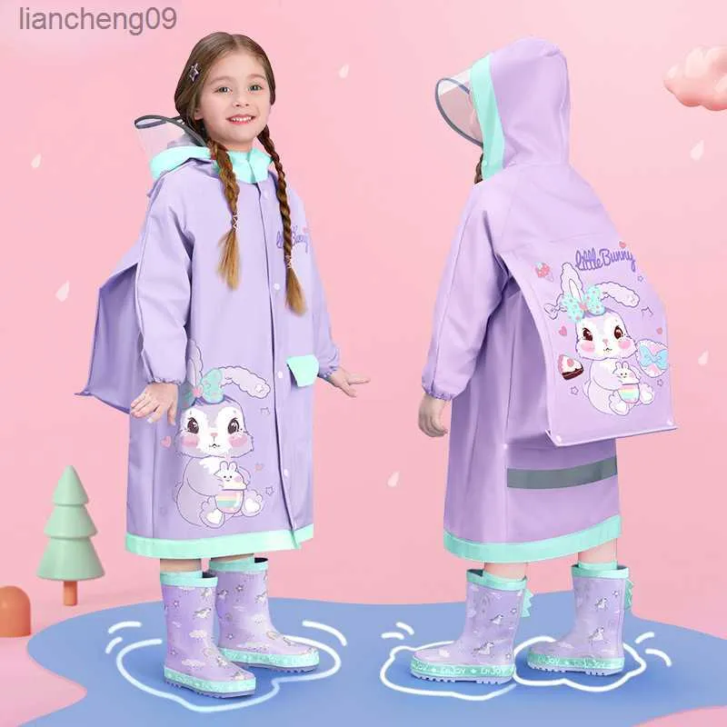 Imperméable pour enfants à large bord pour filles et élèves du primaire Imperméable complet pour grands enfants avec cartable L230620