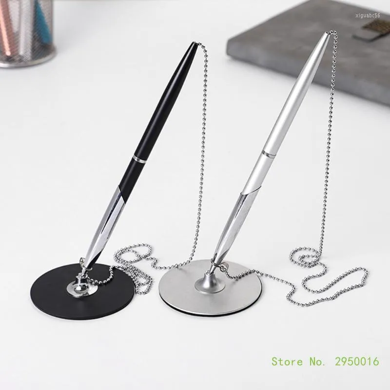 Business Pen Style Metal Ballpoint Desk Pens с рекламным подарком с шариковой цепочкой для банков и офисов