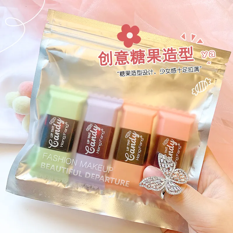 Baume à lèvres coloré bonbons teinte pour les lèvres ensemble de maquillage pour les joues longue durée glaçure pour les lèvres finition satinée naturelle brillant à lèvres hydratant cosmétiques pour femmes 230712