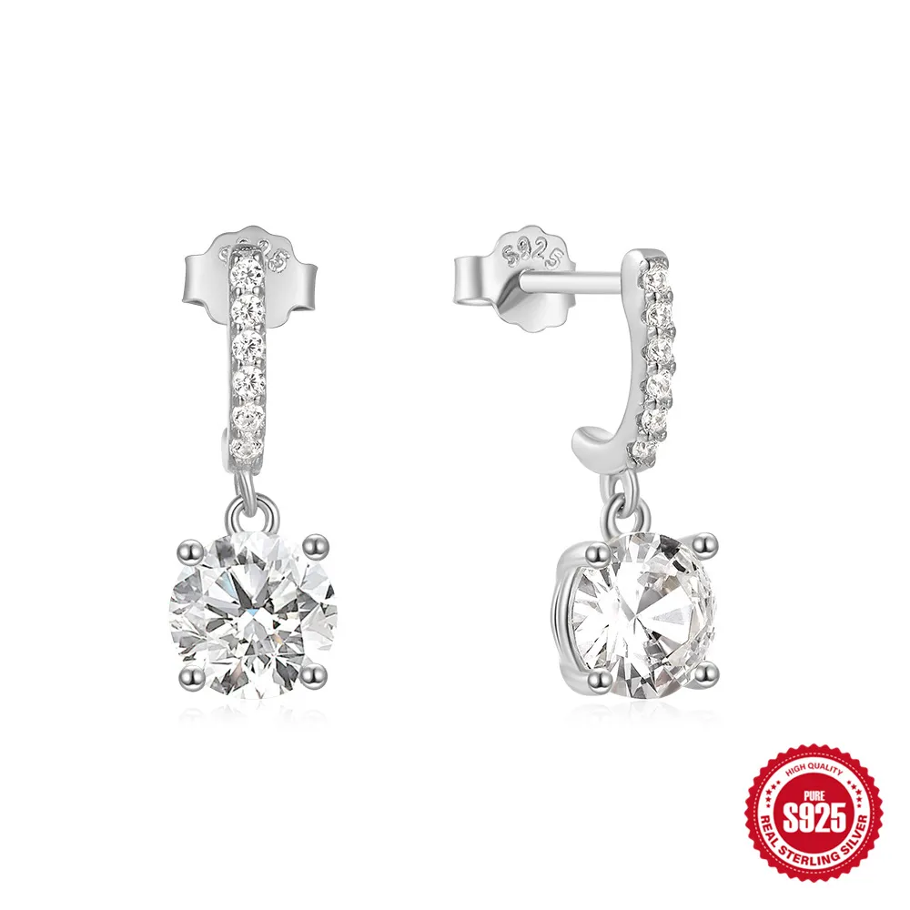 S925 Sterling Zilveren Stud Oorbellen voor Vrouwen 18K Goud/Geplatineerd Luxe Merk Bruiloft Cz Diamanten Oorbel