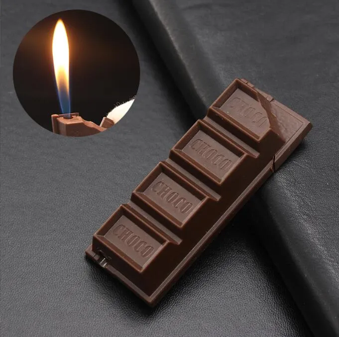 Laatste Chocolade Vorm Butaangas Aansteker Plastic Opblaasbare Geen Gas Sigaar Vlam Aanstekers Roken Tool Accessoires