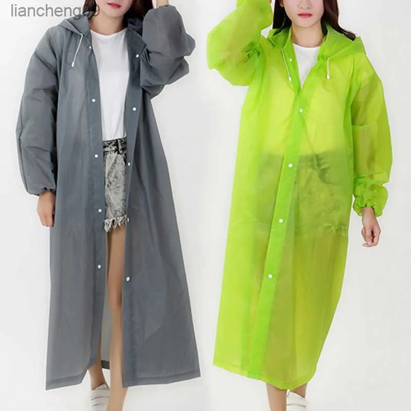 Portable Black Hooded Clear Raincoat Womens For Women And Men