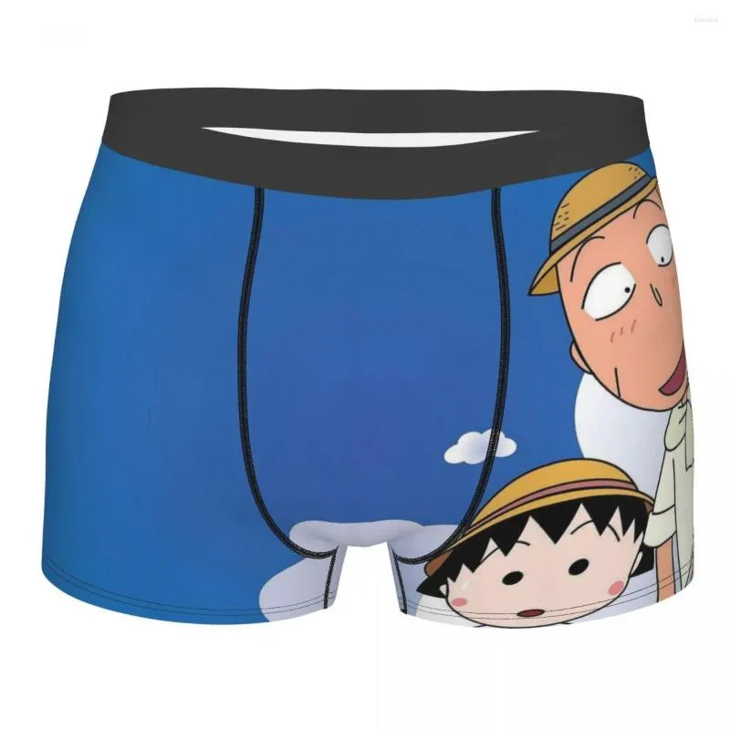 Caleçon avec grand-père Chibi maruko-chan jolie fille coton culotte homme sous-vêtements Sexy Short Boxer slips