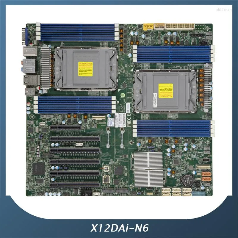 Moderbrädor X12DAI-N6-servermoderkort för Supermicro LGA4189 C621A PCI-E 4.0 Hög kvalitet