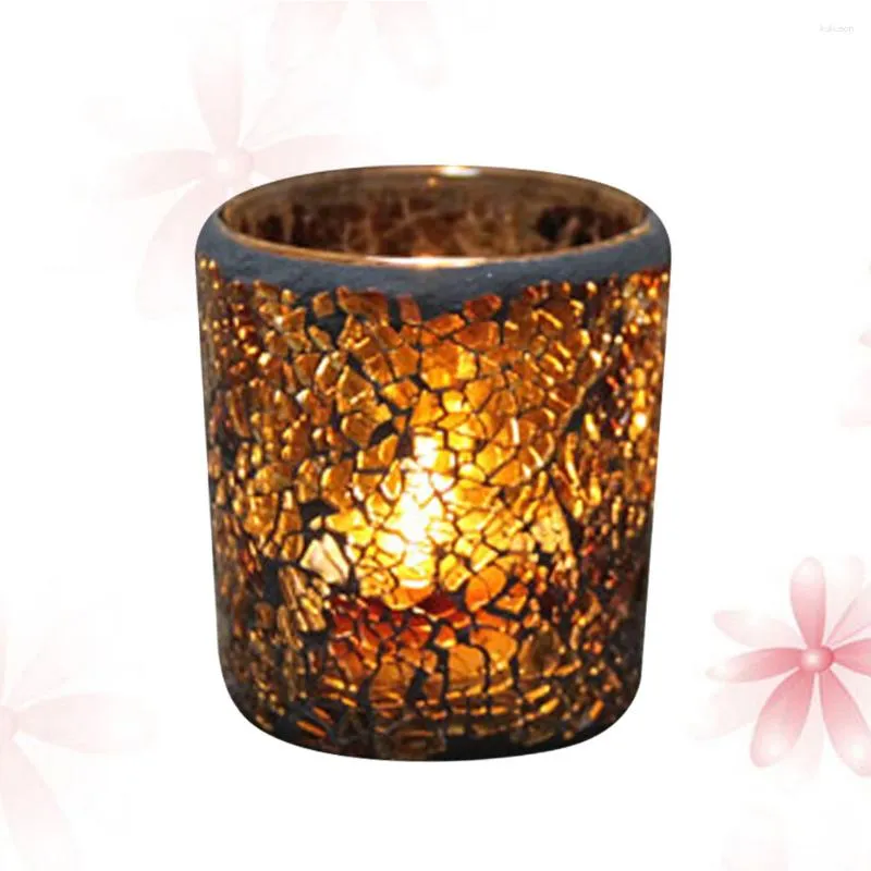 Candle Holders Candlestick Ornament Vintage Pillar Holder Black Desktop Decoration Amber Jars Jar