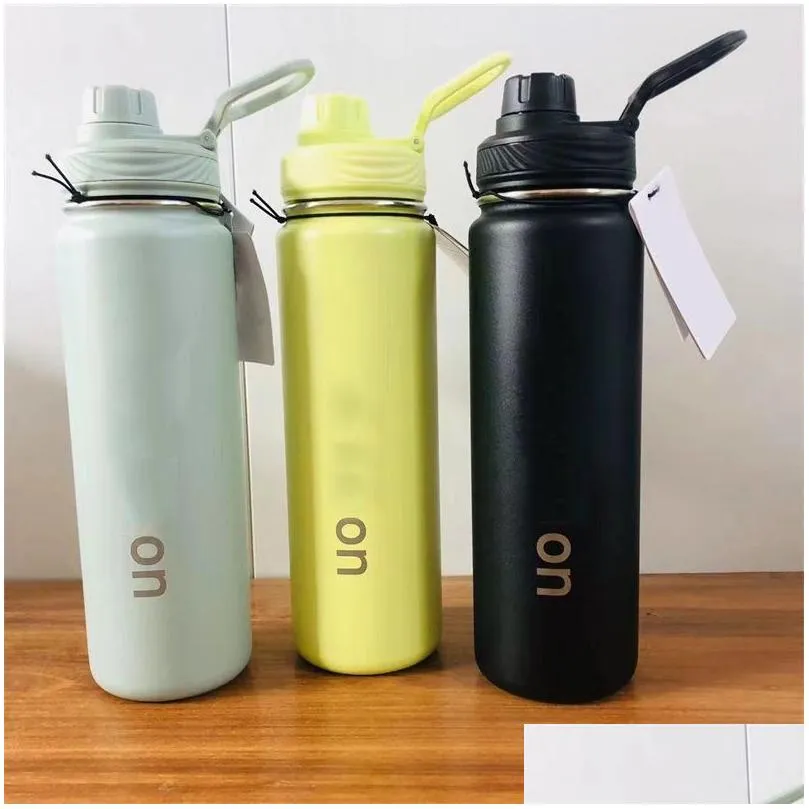 Botella de agua Ll Vacío Yoga Fitness Botellas Simple Pure Color Sts Acero inoxidable Insated Tumbler Taza Tazas con tapa Insación térmica Dh3H0