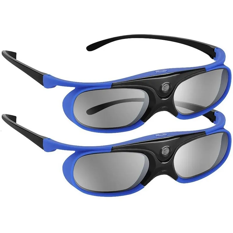VR AR Accessorise 2st Active Shutter Glasögon DLP Link 3D Glasögon USB Uppladdningsbar för DLP LINK projektorer Kompatibel med BenQ W1070 W700 Project 230712