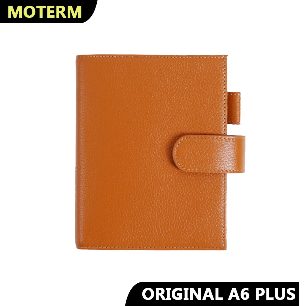 Notizblöcke Moterm Original Series A6 Plus Cover für A6 Stalogy Notebook Echtes genarbtes Rindsleder Planer Organizer Agenda Journal 230712