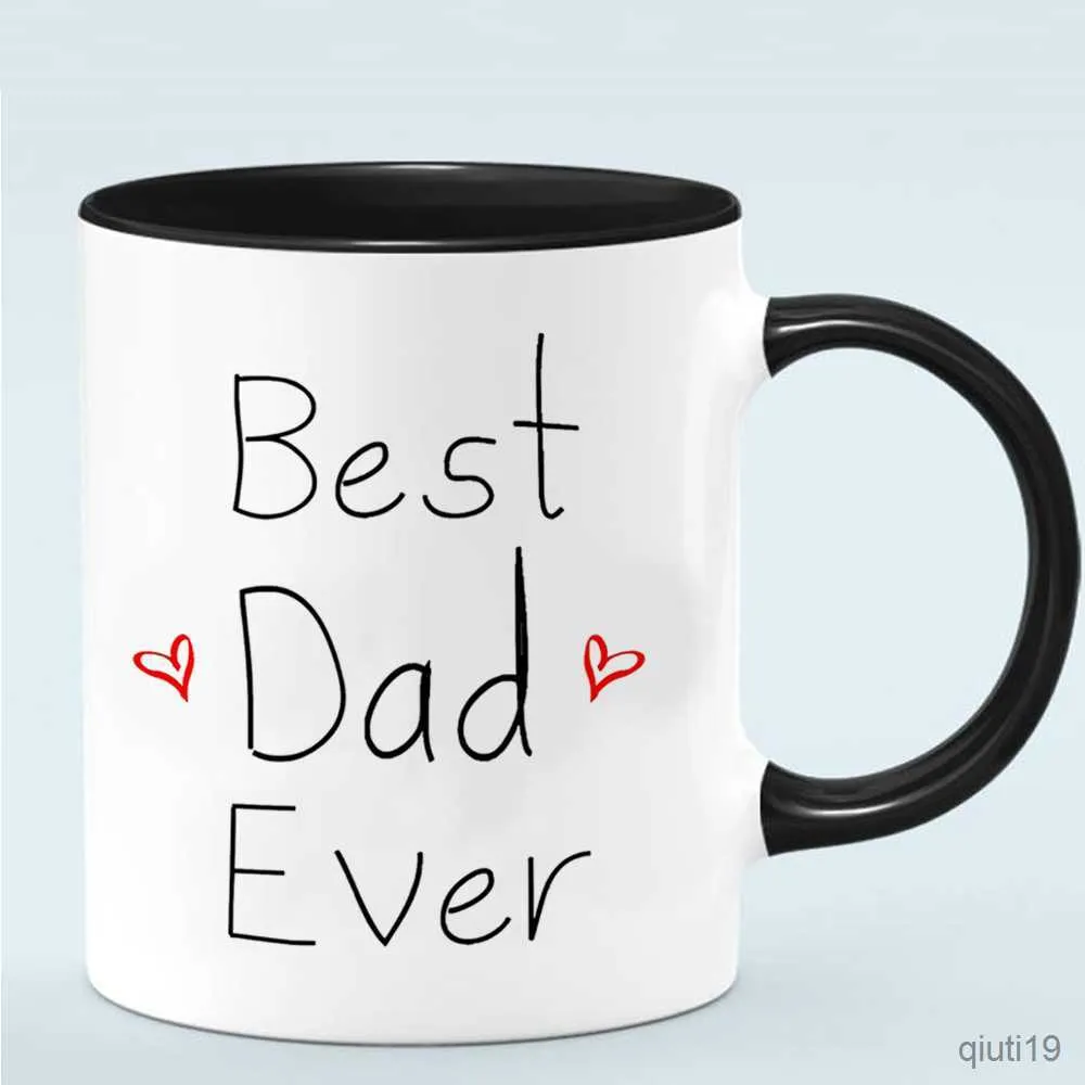 Mugs Best Dad Ever Coffee Mug Father Gift 11oz Ceramic Papa Birthday Travel Tea Mugs and Cup R230713