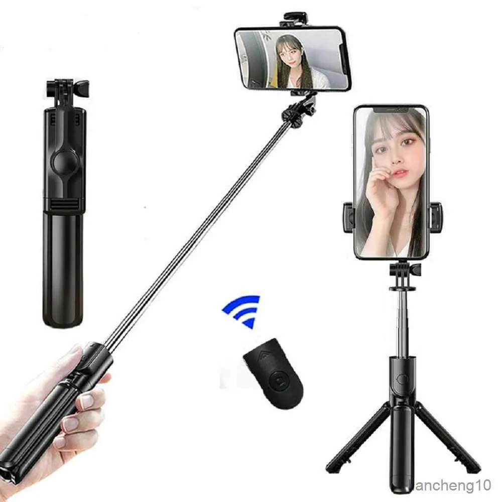 Selfie Monopods 3 en 1 Inalámbrico Bluetooth-compatible Selfie Stick Trípode Selfie Extensible Plegable Monopod Mini Trípode con control remoto para teléfono celular R230713