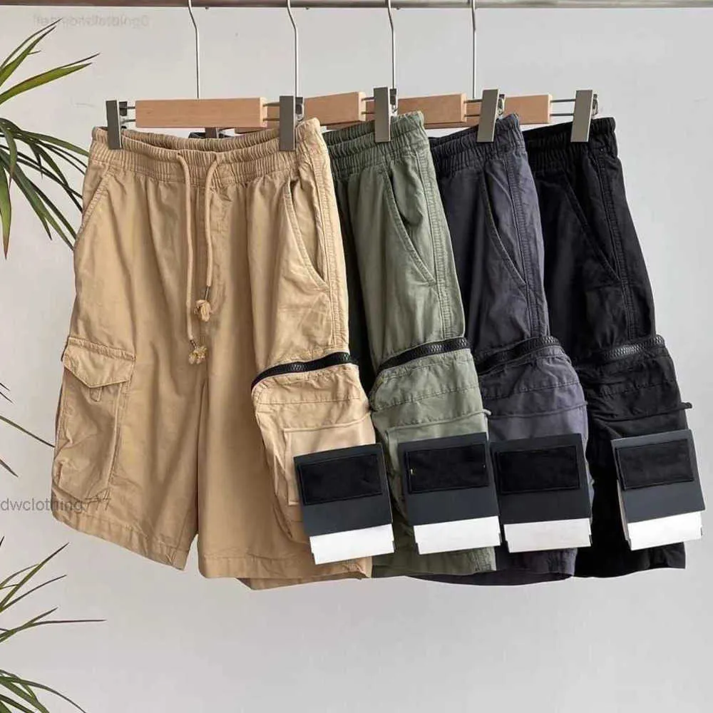 Men's Shorts Mens Designer Pockets Work Five-piece Pants Stones Island Womens Summer Sweat Multi-function Thigh Short Casual Loose High Motion current 956ess