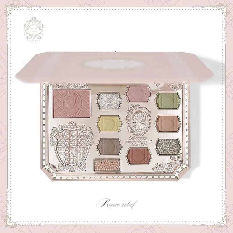 Ombre à paupières Colorrose Palette d'ombres à paupières en relief Blush Palette intégrée à haute brillance Palette d'ombres à paupières vert mousse 230712