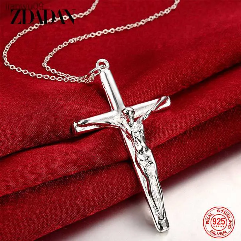 ZDADAN 925 argent Sterling croix collier chaîne pour femmes hommes mode bijoux fête cadeau L230704