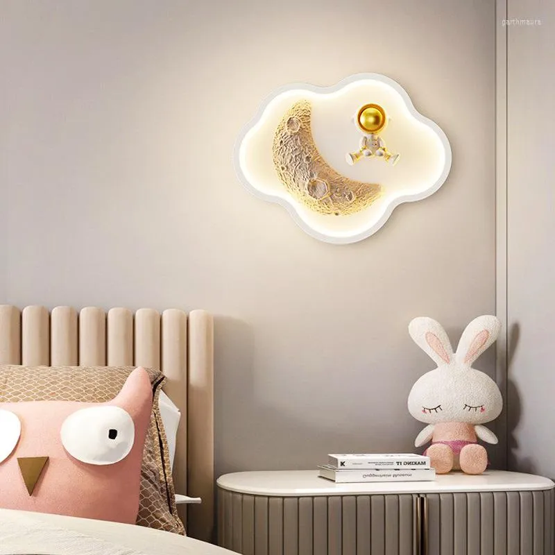 Wandlampen Wolke Astronaut 3D Mond Kinderzimmer Lampe moderne romantische kleine Mädchen Junge Schlafzimmer Baby Nachttischlampen