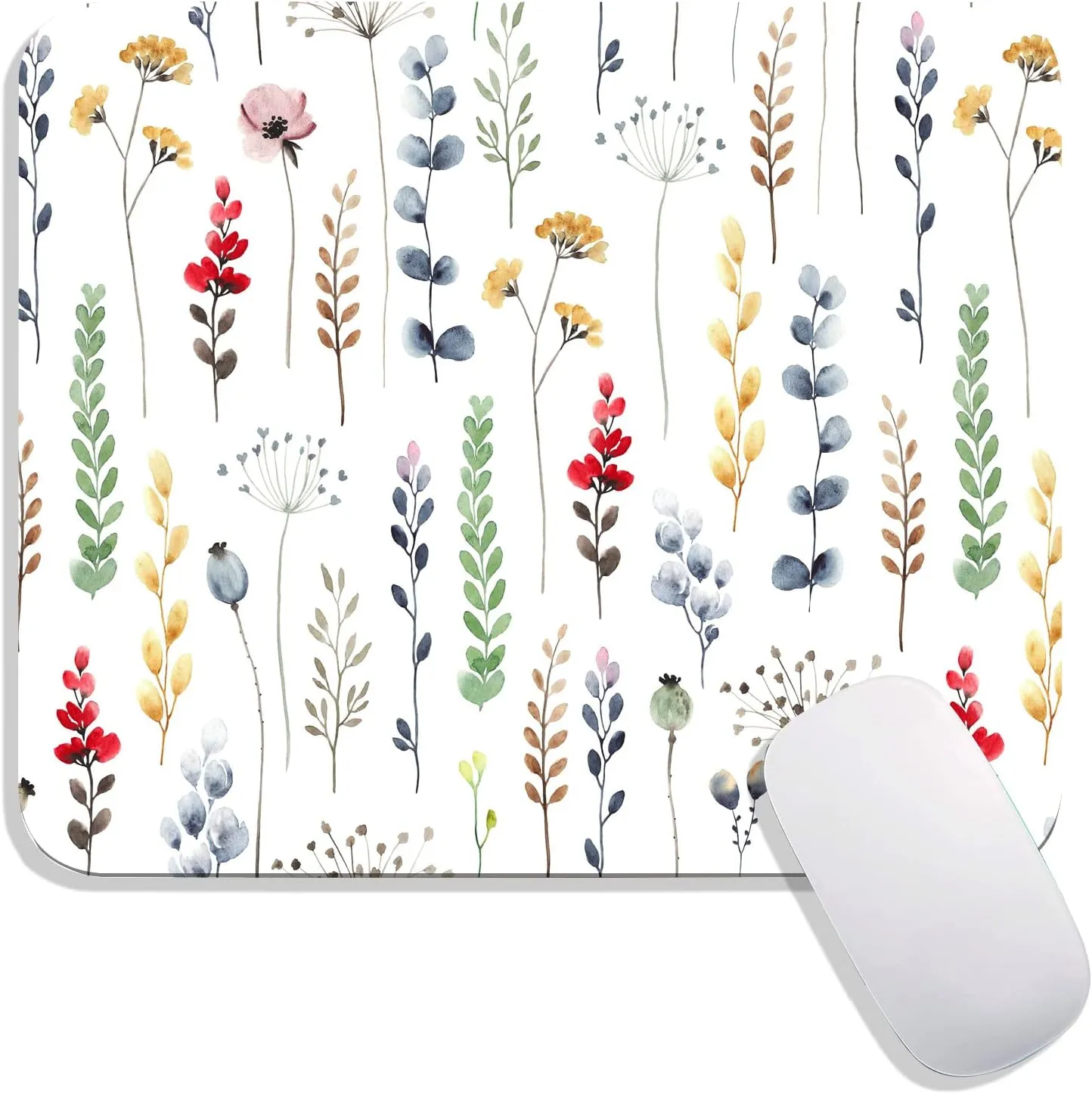 Plant Floral Flower Mouse Pad Watercolor Premium Stextured Mousepads Design Mousepad Icke-halk Gummibas Datormuskuddar