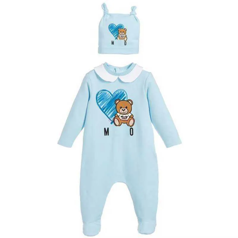 Baby Rompers Body Suits Cover Noworodka Dziewczęta Ubrania jednoczęściowe Ubrania Solid Kolor Drukowane wiosna dla dzieci i jesienne długie rękawy Sleepyts