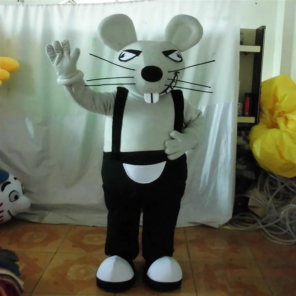 2018 Usine de réduction Costume de mascotte de rat de ventilation Costume de mascotte de souris grise adulte pour 267e