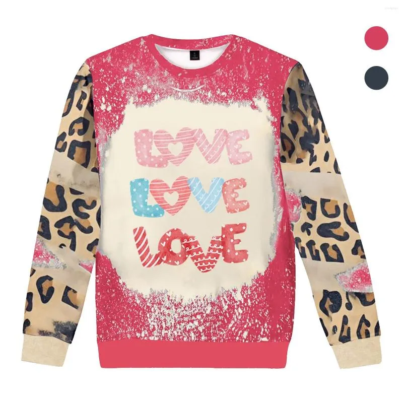 Gymkläder Flicka Kvinnor Holiday Leopard Mönster Drop Shoulder Pullover Sweatshirt För Fleece Fodrade Luvtröjor Jackor Luvtröja