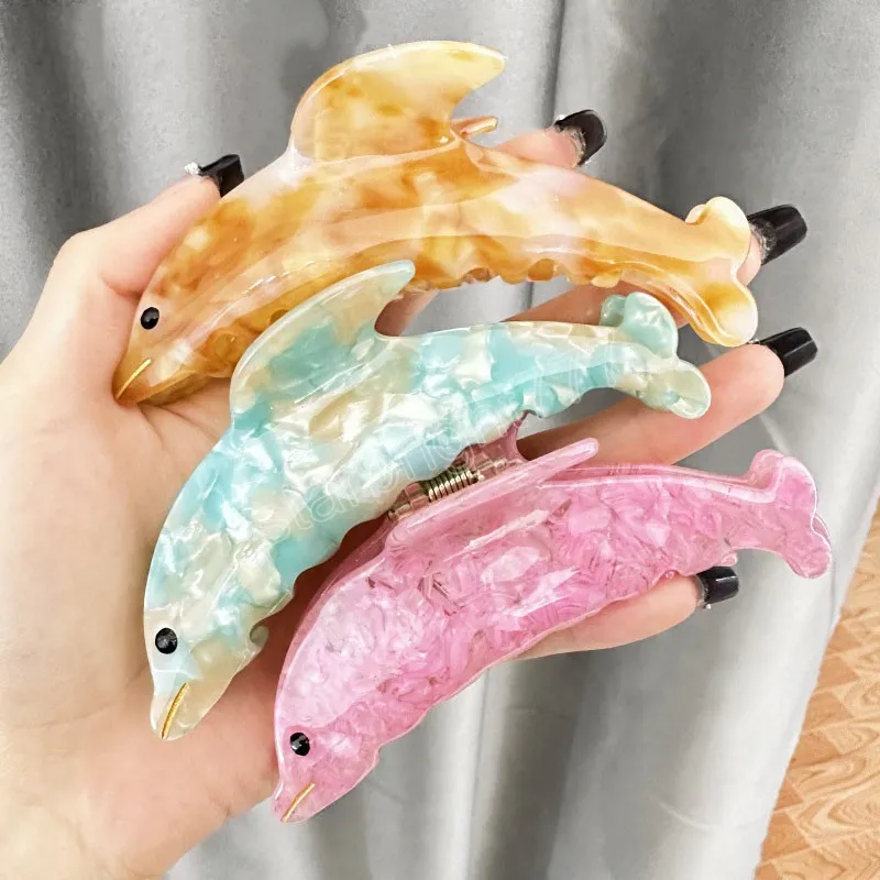 Colorfu Dolphin Hair Clip Acetate Cute Hair Cating Kawaii Clamps аксессуары для волос для женщин -девушек