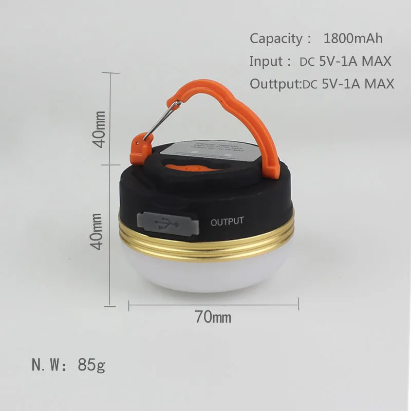 Correa de carga para teléfono móvil de emergencia para exteriores, imán, carga USB, luz LED de pesca, luz de trabajo, luz fuerte, tienda de campaña, luz para acampar HW13