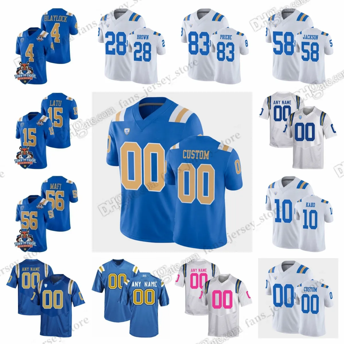 2023 NCAA UCLA Bruins College-Football-Trikot Hudson Habermehl Grant Norberg David Priebe Sam Summa Josh Carlin Duke Clemens Garrett DiGiorgio Liam Douglass