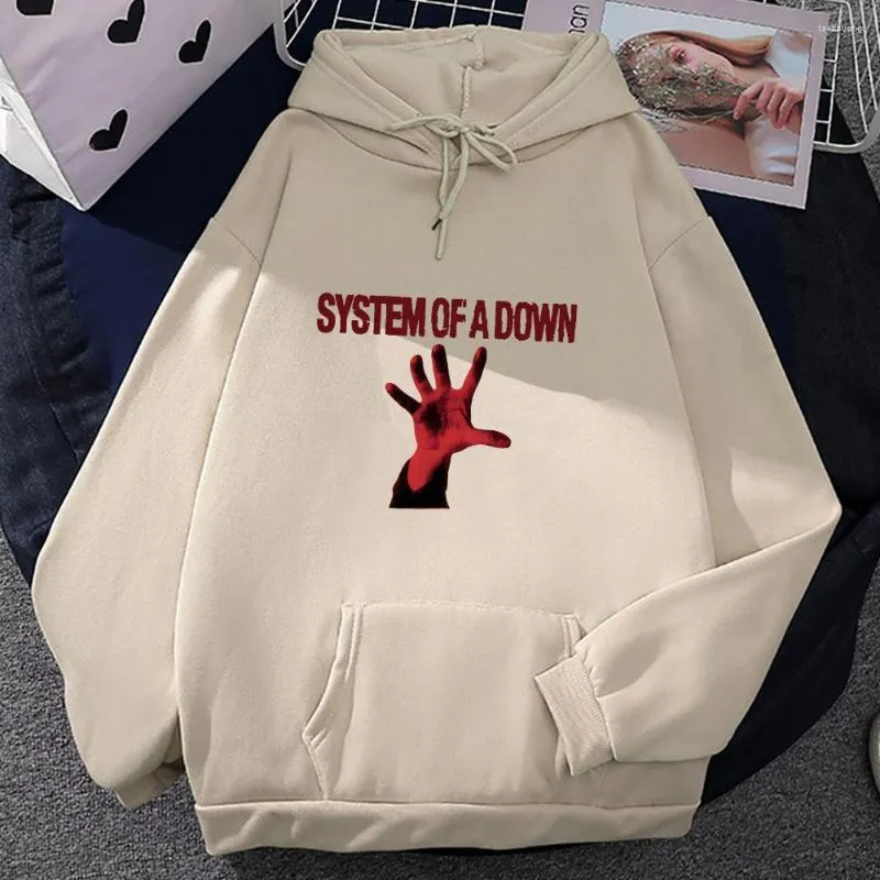 Herrtröjor system av en down hoody män vintage tröja tungt mental band klädgata svettkläder höst/vinter fleece casual hoodie