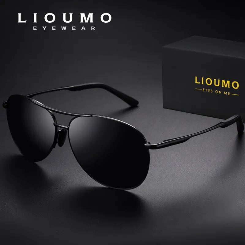 LIOUMO 2023 nouveaux hommes Vintage alliage polarisé photochromique lunettes de soleil pilote lunettes de soleil revêtement lentille conduite lunettes pour hommes/femmes