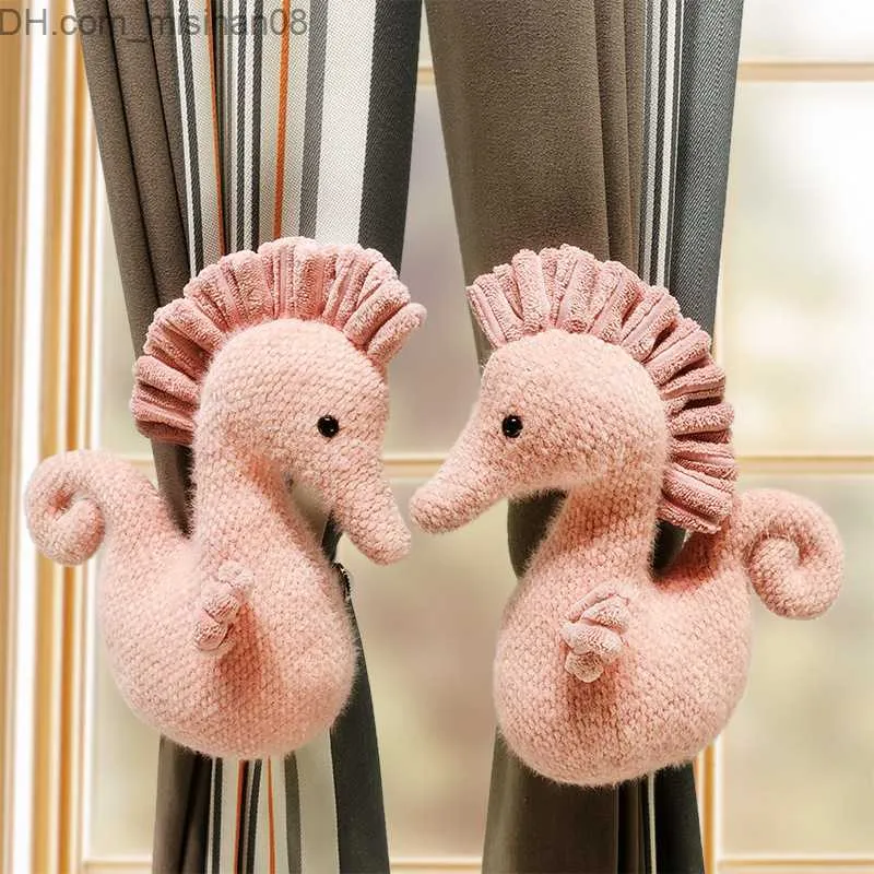Curtain Poles Cute Haima Curtain Frame Stuffed toy Curtain Lace Clip Hanging Ball Buckle Lace Children's Room Decoration Z230717
