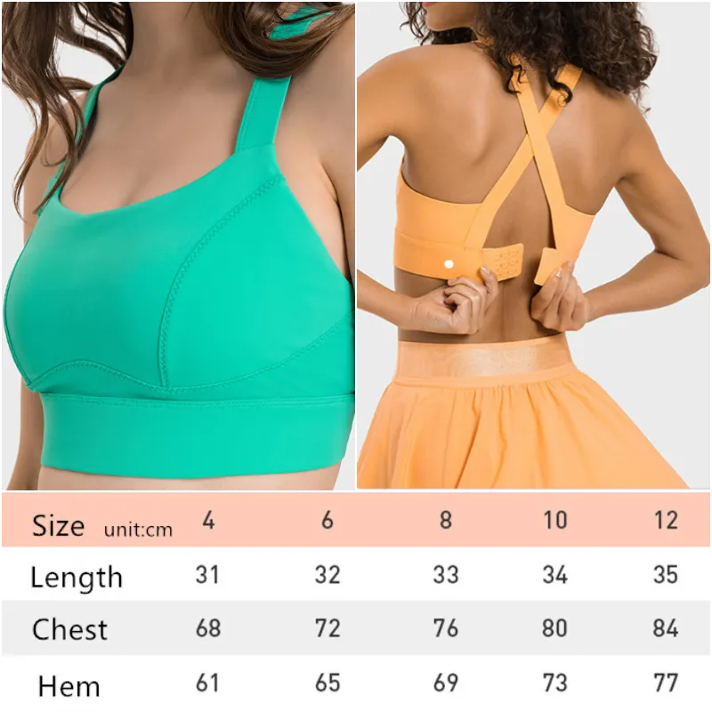 Ll-dw227 Women Yoga Outfits Cheerleaders Vest Girls Running Trainer Sport Bra Ladies Casual Adult Tennis Sportswear Exercise Underwear Wear Elastic