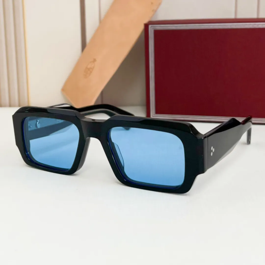 JACQU, gafas de sol personalizadas para hombre y mujer, pequeñas y cuadradas, azules, fabricación de fibra de vinagre superior, fiesta de viaje MIGLIA